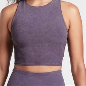 Athleta Purple Tie Die Crop Top